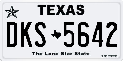 TX license plate DKS5642