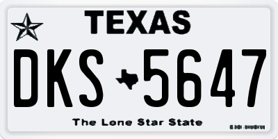 TX license plate DKS5647