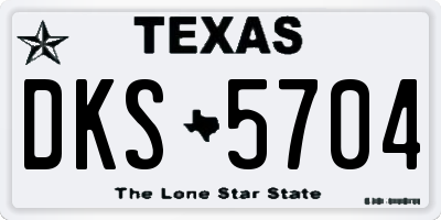TX license plate DKS5704
