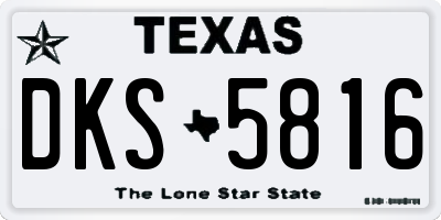 TX license plate DKS5816