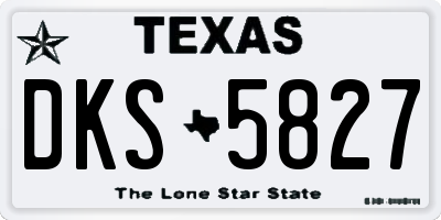 TX license plate DKS5827