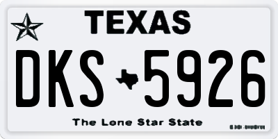 TX license plate DKS5926