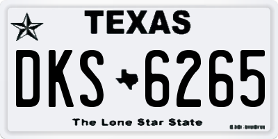TX license plate DKS6265
