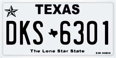 TX license plate DKS6301