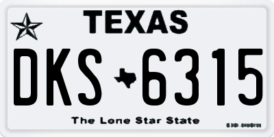 TX license plate DKS6315