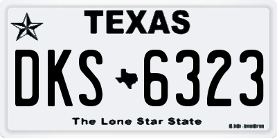 TX license plate DKS6323