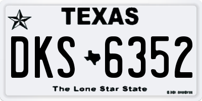 TX license plate DKS6352
