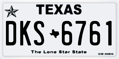 TX license plate DKS6761
