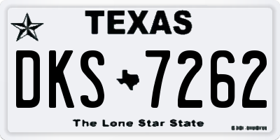 TX license plate DKS7262