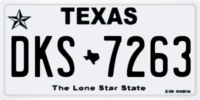TX license plate DKS7263