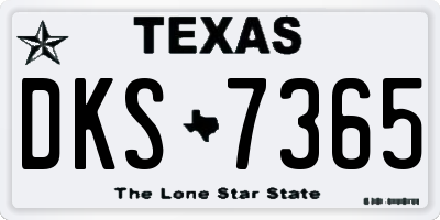 TX license plate DKS7365