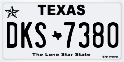 TX license plate DKS7380