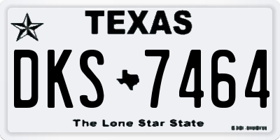 TX license plate DKS7464
