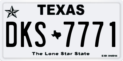 TX license plate DKS7771