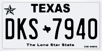 TX license plate DKS7940