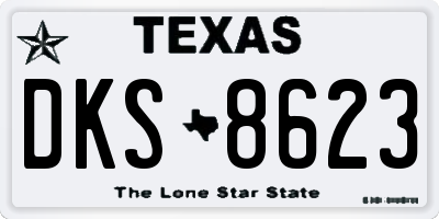 TX license plate DKS8623