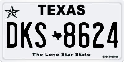 TX license plate DKS8624