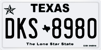 TX license plate DKS8980