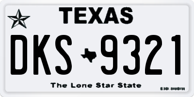 TX license plate DKS9321