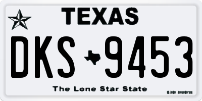 TX license plate DKS9453