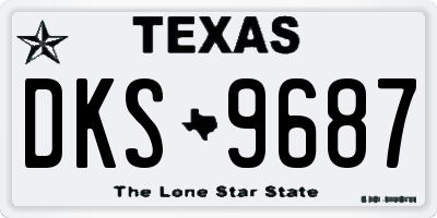 TX license plate DKS9687