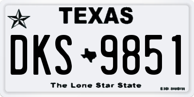 TX license plate DKS9851