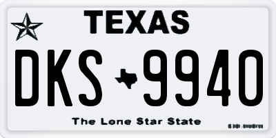 TX license plate DKS9940