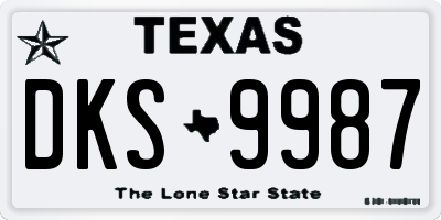 TX license plate DKS9987