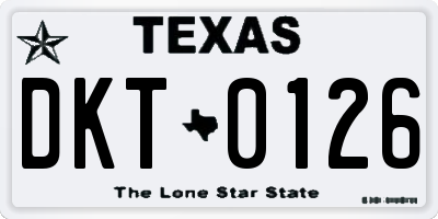 TX license plate DKT0126