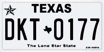 TX license plate DKT0177