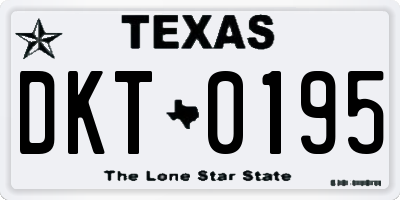 TX license plate DKT0195