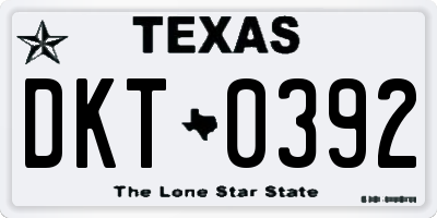 TX license plate DKT0392