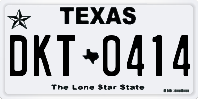 TX license plate DKT0414