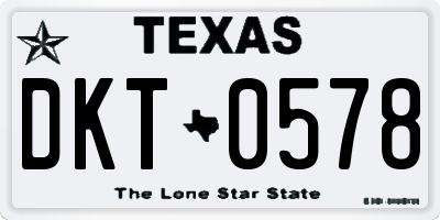 TX license plate DKT0578