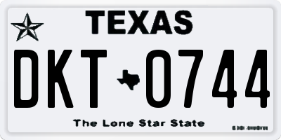 TX license plate DKT0744