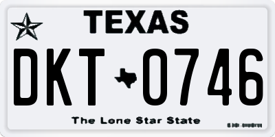 TX license plate DKT0746