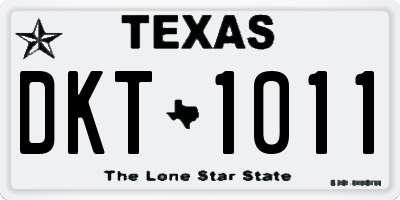 TX license plate DKT1011