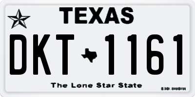 TX license plate DKT1161