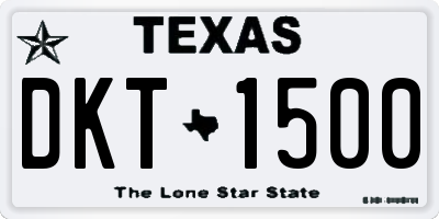 TX license plate DKT1500