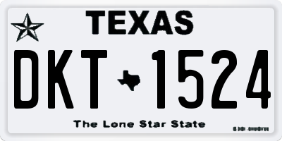 TX license plate DKT1524
