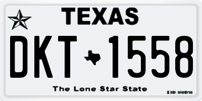 TX license plate DKT1558