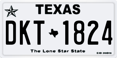 TX license plate DKT1824