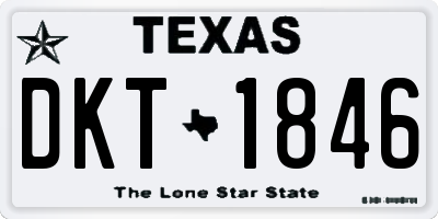 TX license plate DKT1846