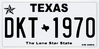 TX license plate DKT1970