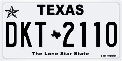 TX license plate DKT2110