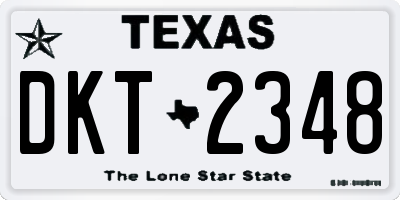 TX license plate DKT2348