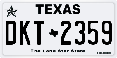 TX license plate DKT2359