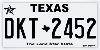TX license plate DKT2452