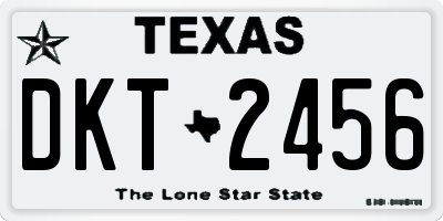 TX license plate DKT2456