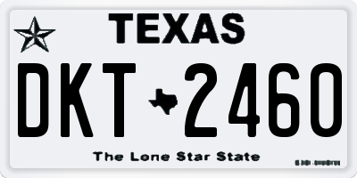 TX license plate DKT2460
